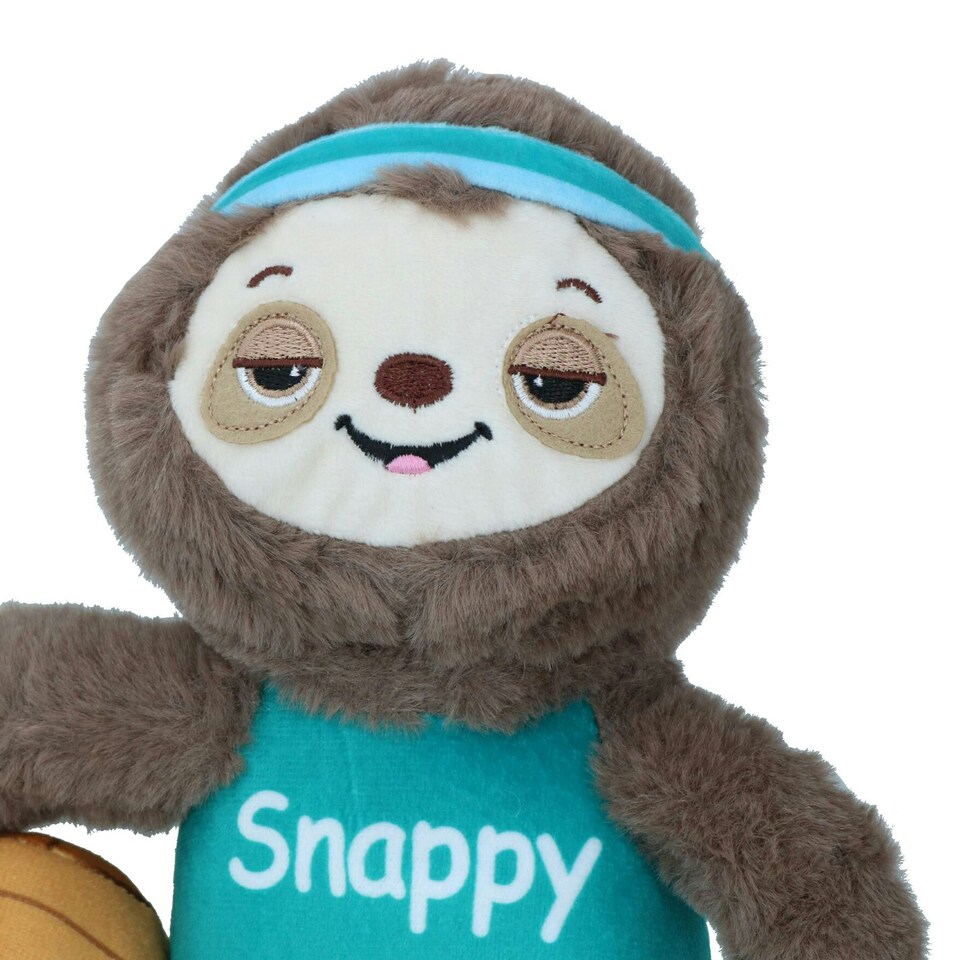 image 1 of Plush Soft Sporty Sloth Snappy Dog Toy Cuddly Play Toy Gift With Squeak