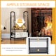 image 8 of Outsunny Firewood Rack Log Holder Wood Storage with Hooks 4 Tools Black