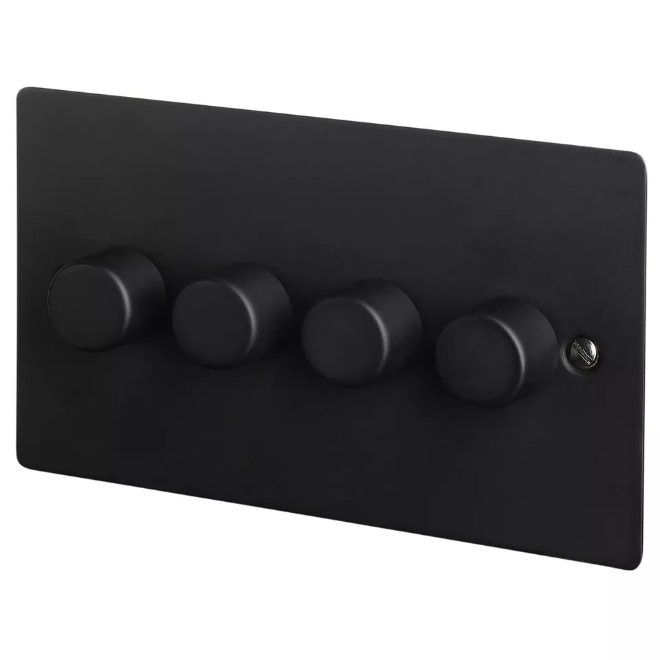 image 1 of Volex Crabtree 4-Gang Dimmer Light Switch - Flush Style