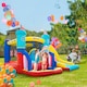 image 2 of Outsunny Kids Bouncy Castle with Slide Pool Trampoline Climbing Wall w Blower