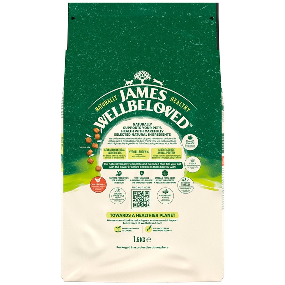 image 1 of James Wellbeloved Cat Food Adult with Chicken 1.5kg