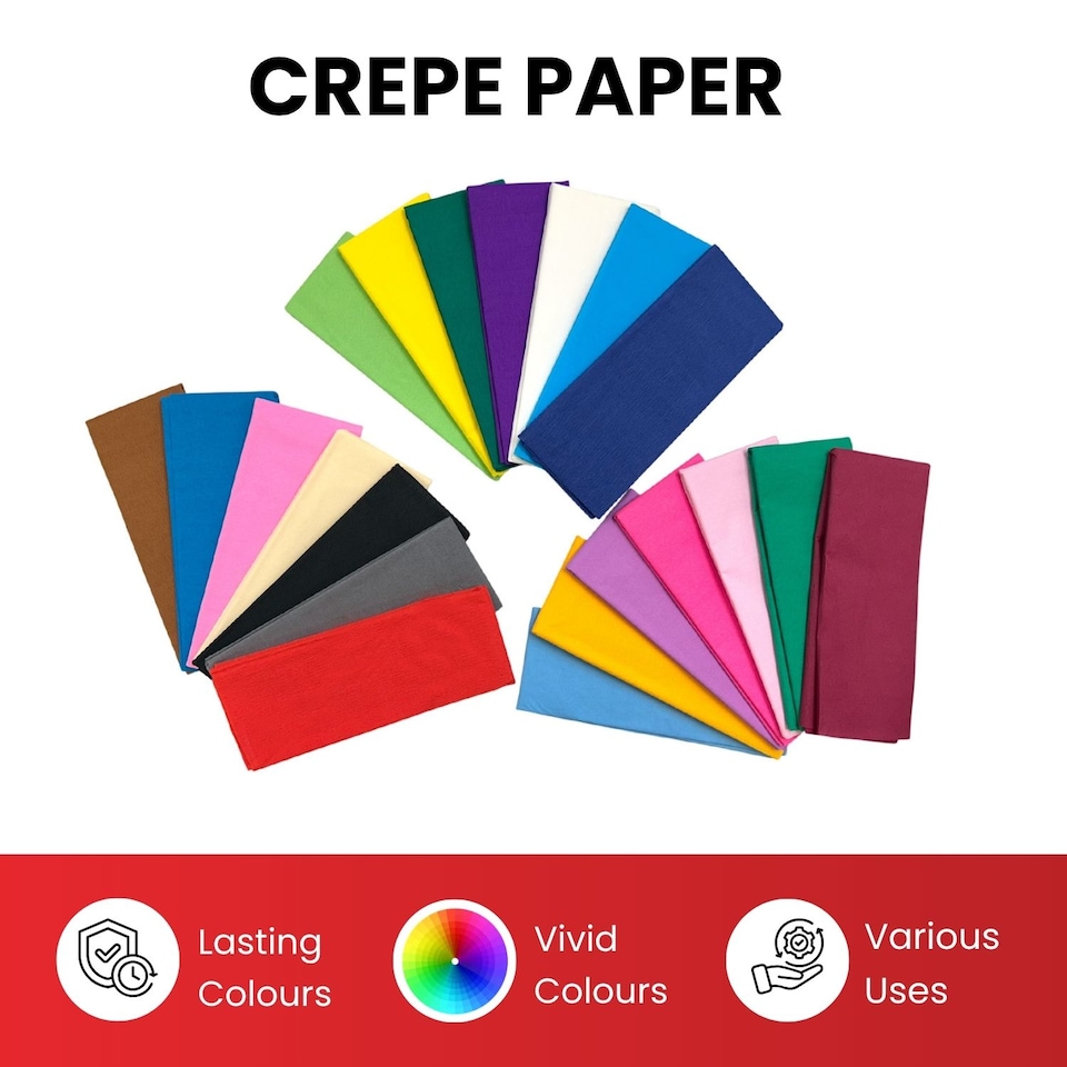 image 1 of Pack of 5 Baby Blue Crepe Paper Sheets 50cm x 2m 17GSM 35% Stretch Craft Paper