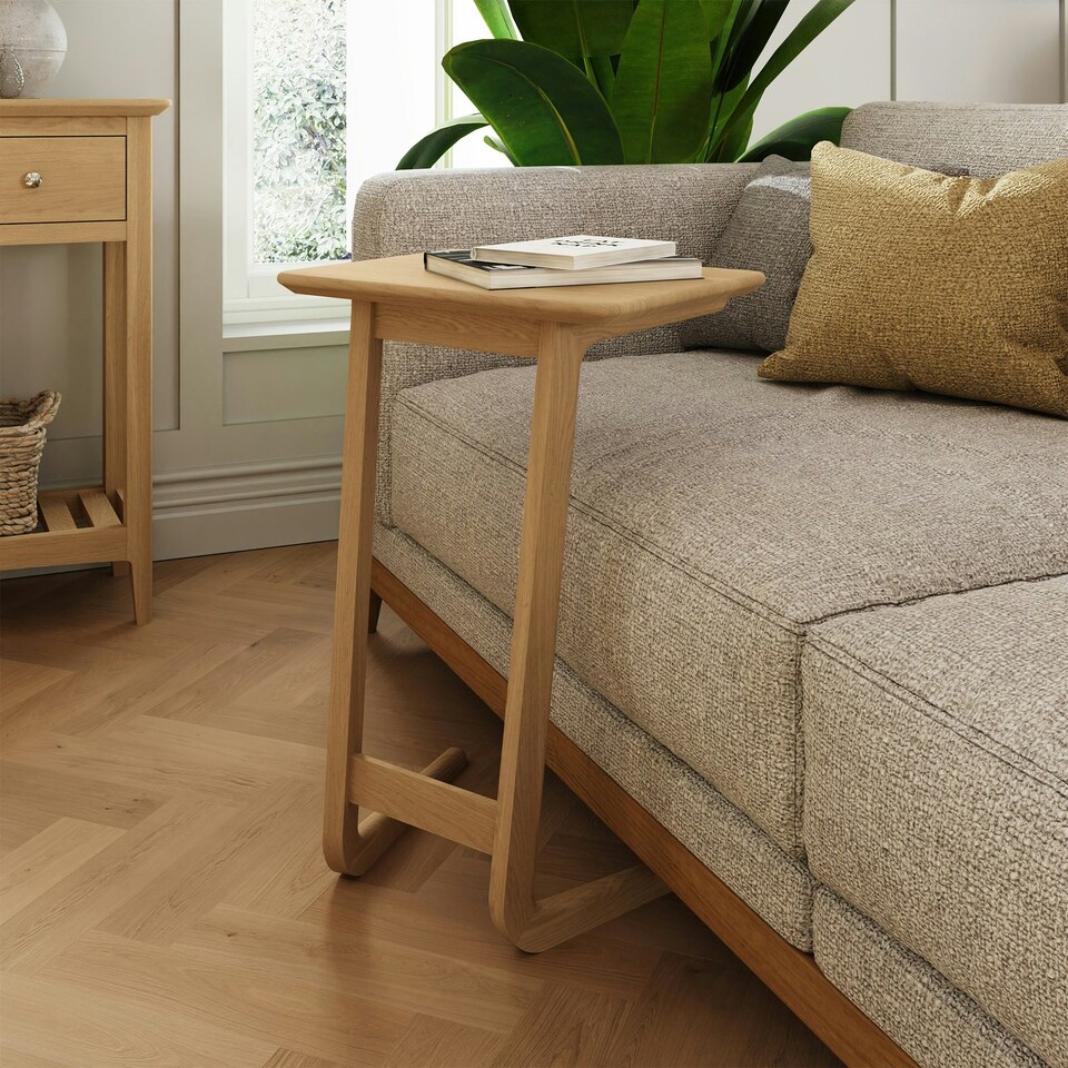 image 1 of Newark Ash Angled Sofa Tablet Table Brown