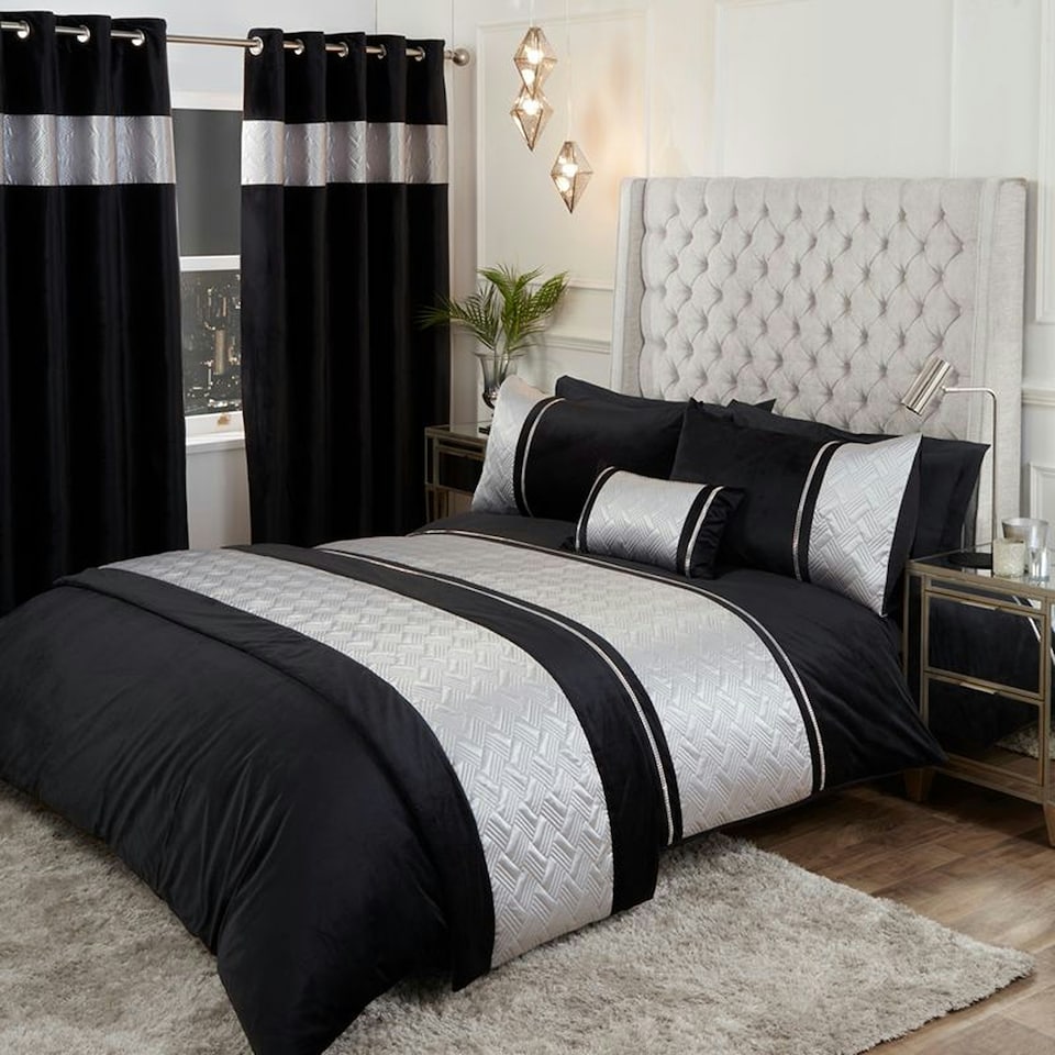 image 1 of Capri Polycotton Duvet Cover Set With Pillowcase Silver | Single
