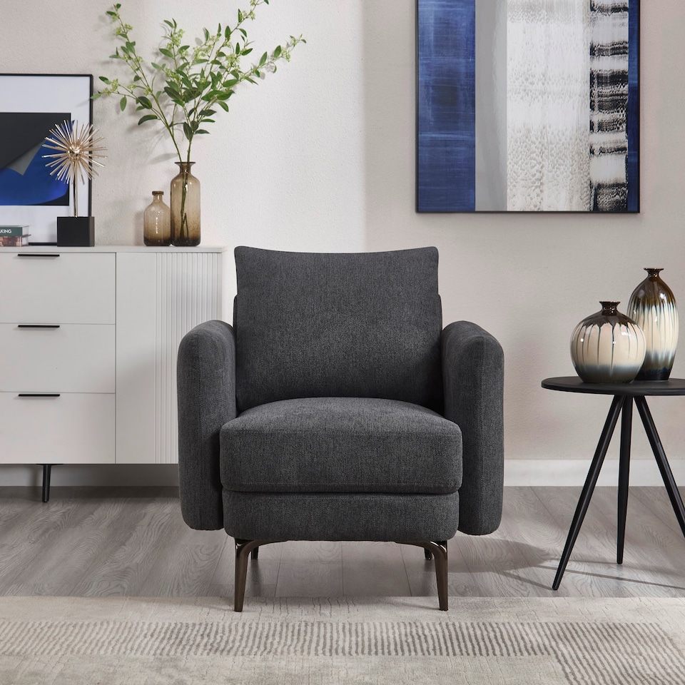 image 1 of Sofia Fabric Scandi Style Chair | Grey | Grey | One Size