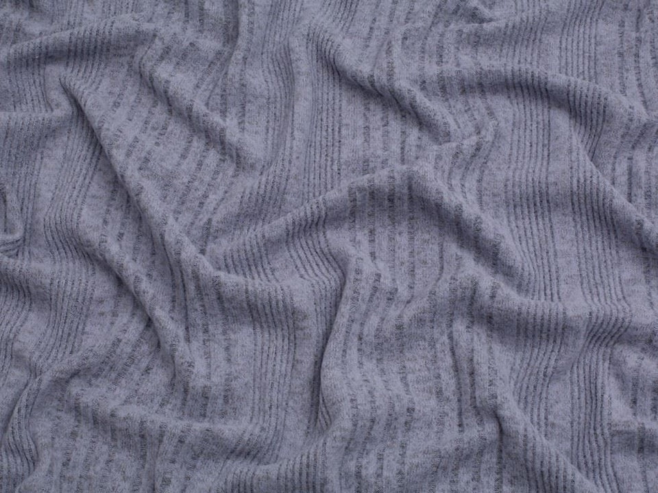 Minerva Core Range Blue Brushed Texture Rib Stretch Knit Fabric for Dressmaking, 160cm / 62" Wide - per metre