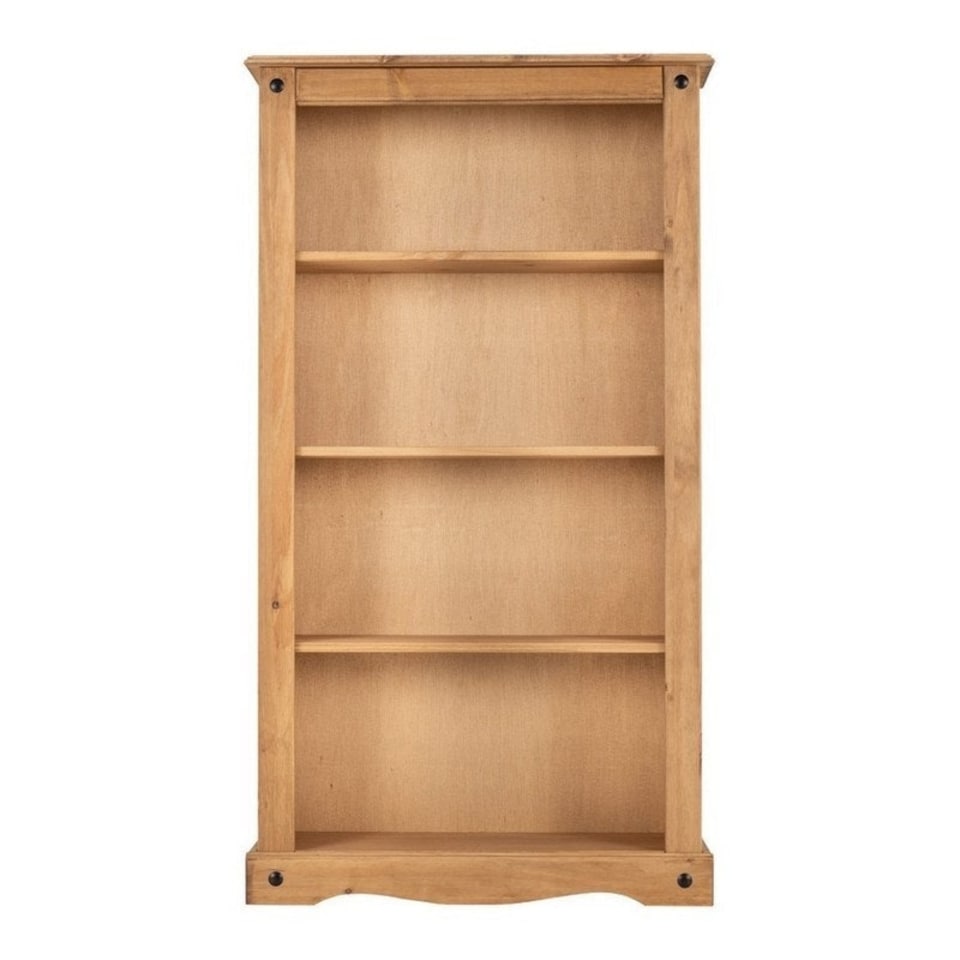 image 1 of Corona Medium Bookcase - L29 x W83.5 x H150 cm - Distressed Waxed Pine Brown