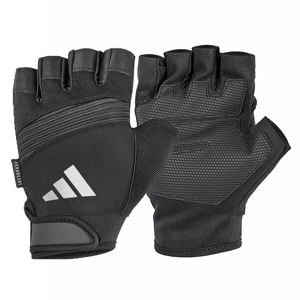 image 1 of Adidas Aeroready Half-Finger Performance Weightlifting Gloves, White, Size S | White | White | S