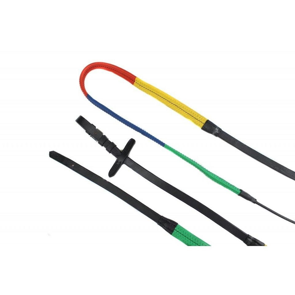 image 1 of Gallop Equestrian Rainbow Reins Blue | Size: Pony
Colour: Black