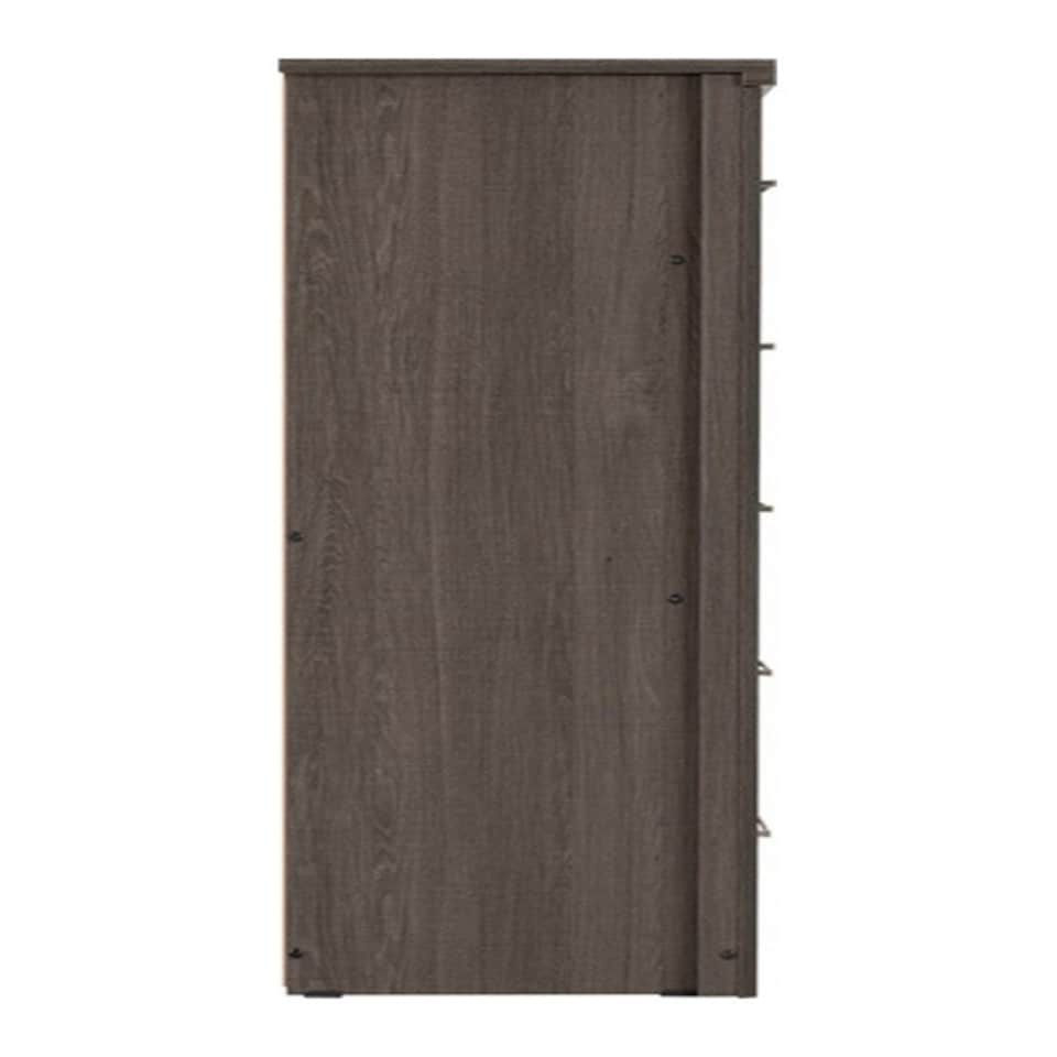 image 1 of Lisbon 5 Drawer Narrow Chest - L40 x W48.5 x H114 cm - Black Wood Grain