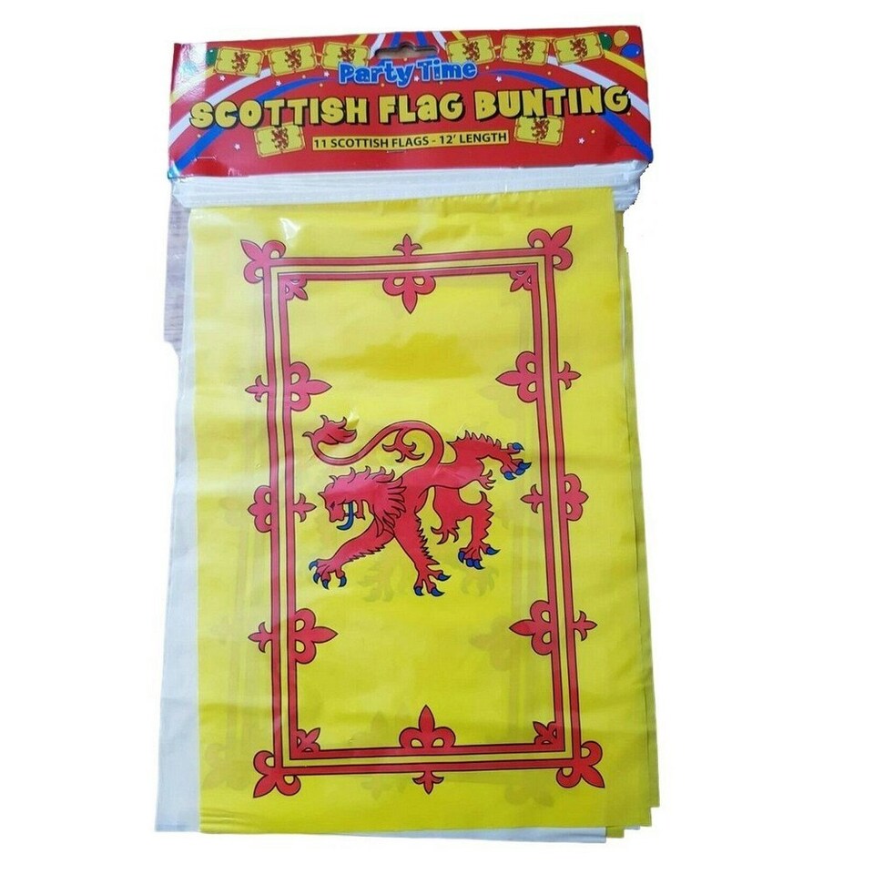 Henbrandt Plastic Scottish Flag Party Bunting - Yellow/Red - One Size