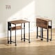 image 3 of HOMCOM Folding Desk with Storage Shelf and Bag, 63 cm Foldable Computer Desk for Small Spaces, Space Saving Writing Table on Wheels for Home Office, Bedroom, Easy Assembly, Rustic Brown | Brown