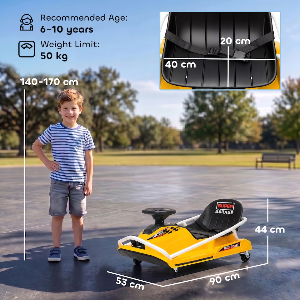 image 1 of AIYAPLAY 24V Electric Go Kart for Kids with Drift Mode, Soft Start