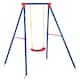 image 6 of Outsunny Metal Swing Set w/ Adjustable Rope A-Frame Stand Outdoor Playset