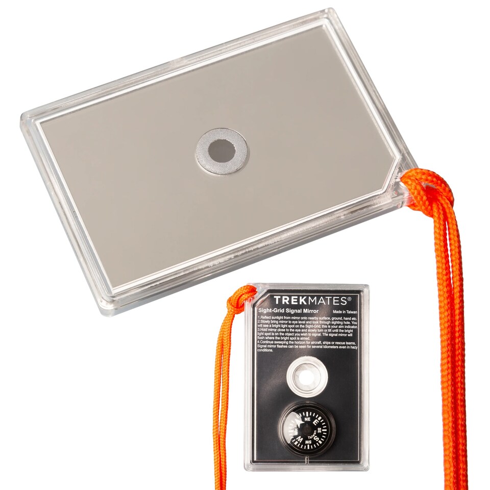 image 1 of Signal Mirror Emergency Sighting Compass Hiking Survival Outdoor Tool | White | White | One Size | 1