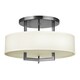 image 1 of Hampton 3 Light Semi Flush Ceiling Light Antique Nickel, E27