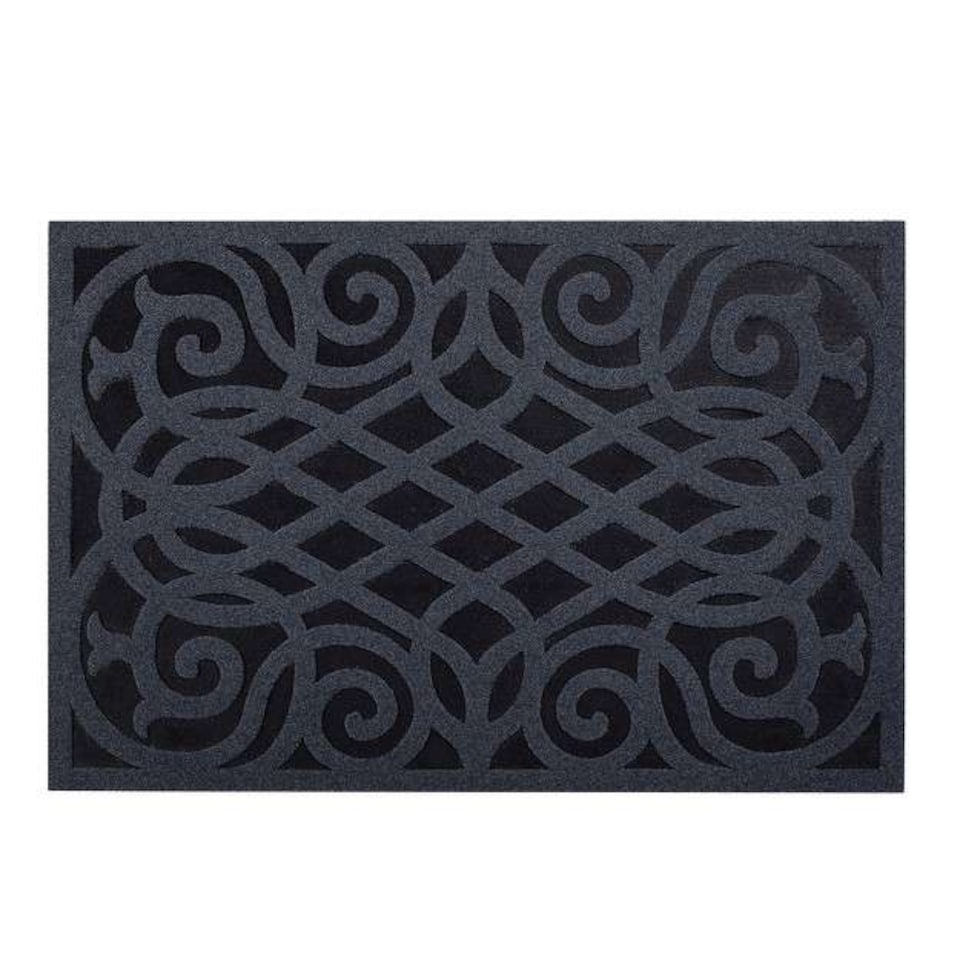 image 1 of Nicoman Victorian Style Rubber Door Mat Grey 75 x 44cm