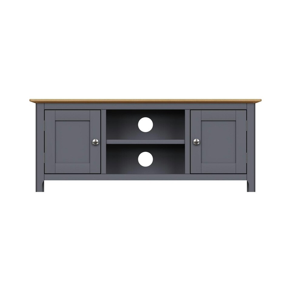 image 1 of Taberno Oak 2 Door TV Unit Graphite Blue Blue