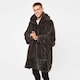 image 4 of Brentfords Oversized Teddy Fleece Wearable Hoodie Blanket Charcoal Grey