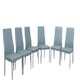 image 1 of Leather Dining Chairs Set of 6 Grey Kitchen Chairs Grey