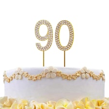 Cake Topper Number 90 - Gold Diamond Gold