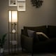 image 2 of HOMCOM Floor Lamp Reading Lamp with 3-Tier Storage Shelf for Home Office Brown