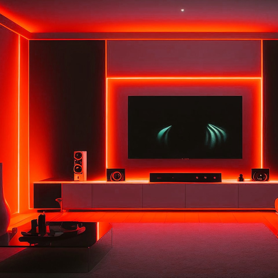 image 1 of 24V COB LED Strip Lights with 320 LEDs M, 10W M, 800lm M, CRI 90-92, Red Colour