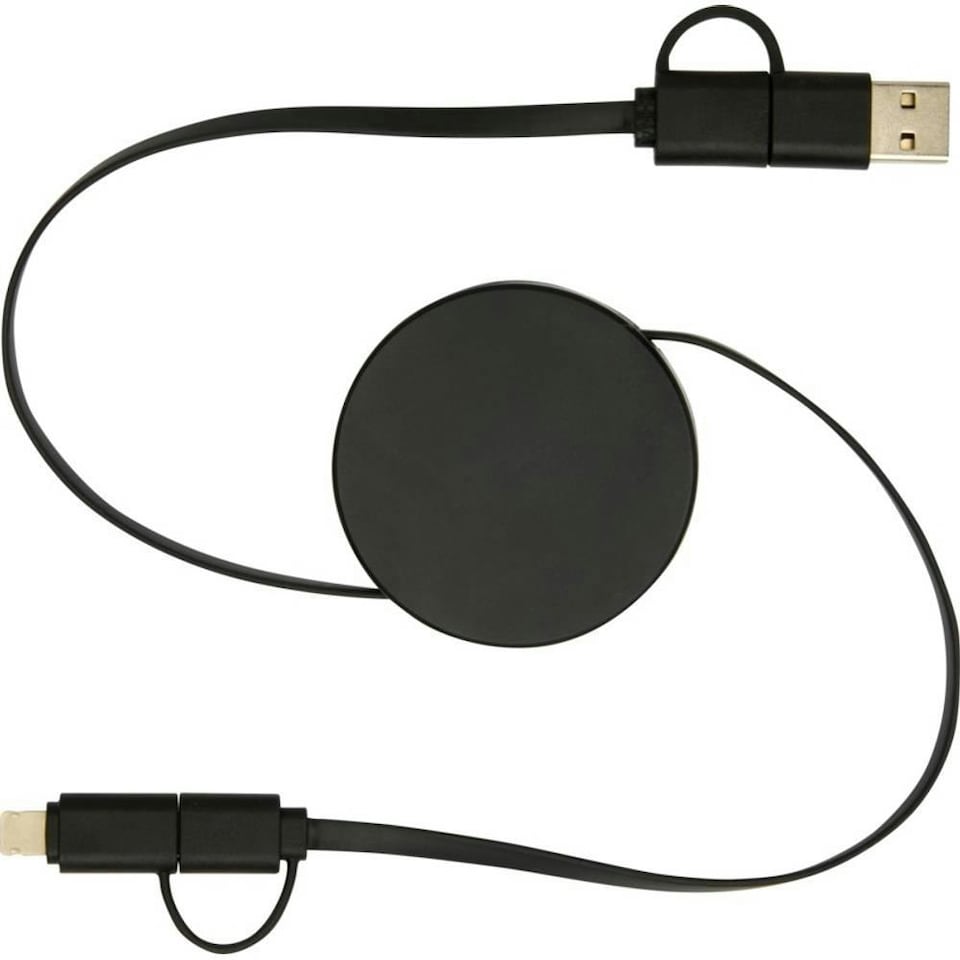 image 1 of Citala Recycled Plastic 5 in 1 Charging Cable - Solid Black - One Size