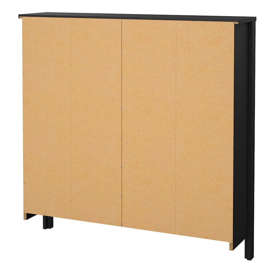 image 1 of Madrid Shoe Cabinet 4 Flip Down Doors in Matt Black