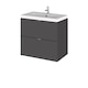 image 1 of Balterley Alrewas Contemporary 2 Drawer Wall Hung Vanity Unit with Basin, Gloss Grey, 600mm