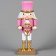 image 8 of 25cm Pink Wooden Nutcrackers Soldiers King Drummer Christmas Ornament 4pcs Set