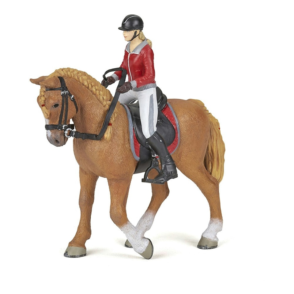 image 1 of PAPO Horses and Ponies Walking Horse and Horsewoman Toy Figure