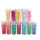 image 1 of Pack of 12 Assorted Colors Cosmetic Puff Heart Shape Glitter 7g