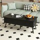 image 2 of COSTWAY Lift Top Coffee Table w/Storage Compartments Black Black
