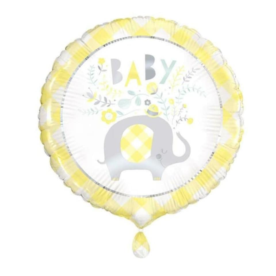 Unique Party Elephant Baby Shower Foil Balloon - Yellow - One Size