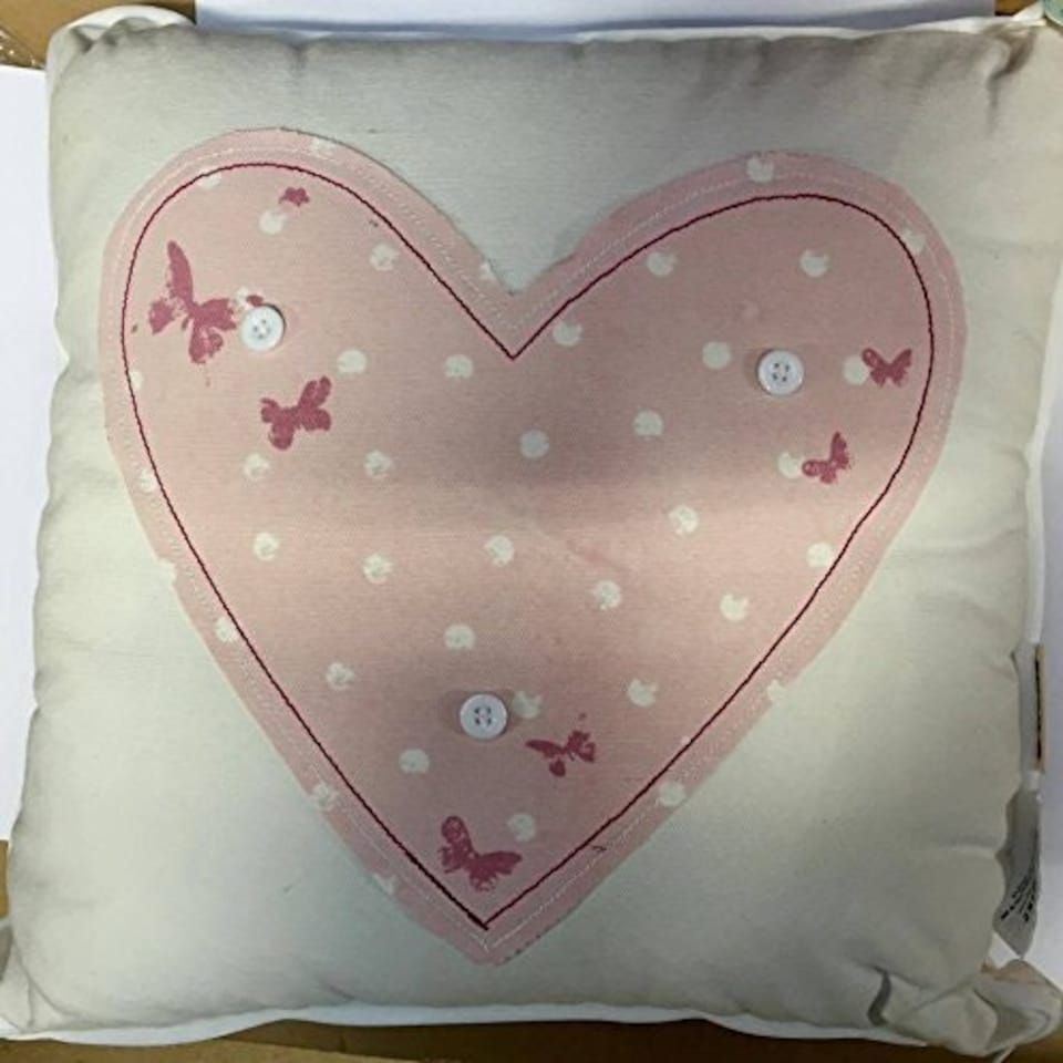 image 1 of Heart Floral Design Pillow Cushion