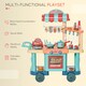 image 7 of HOMCOM 50 Pcs Kids Kitchen Play set Pretend Trolley Cart Toys for Age 3-6