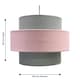 image 8 of Pink and Grey Two Tier Light Shade | Grey | Grey cotton with pink cotton detail | 1
