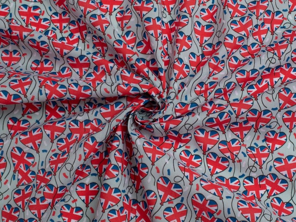 Red Printed Polycotton Fabric for Dressmaking, 112.5cm / 44" Wide - per metre