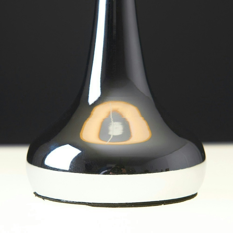 image 1 of ValueLights Teardrop Pair of Chrome Touch Table Lamps with Grey Shade
