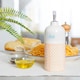 image 4 of Nicola Spring Hand-Printed Olive Oil Pourer Bottle - 500ml - Orange