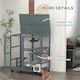 image 6 of PawHut Indoor Catio Cat House on Wheels with Platforms, Hammock