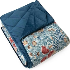 Morris & Co Bower Print Square Box Dog & Cat Blanket Blue | One Size