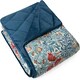 image 1 of Morris & Co Bower Print Square Box Dog & Cat Blanket Blue | One Size