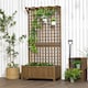 image 8 of Outsunny Wood Planter with Trellis for Climbing Plants Vines Planter Box Brown