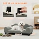 image 6 of Dog Sofa Bed, Cat Sofa with Backrest, Armrest, for Small Dogs, Grey | Grey | One Size