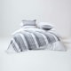image 4 of Homescapes Cotton Striped Monochrome Cushion Cover Morocco - 60 x 60 cm | Grey | Monochrome | 60 x 60 cm