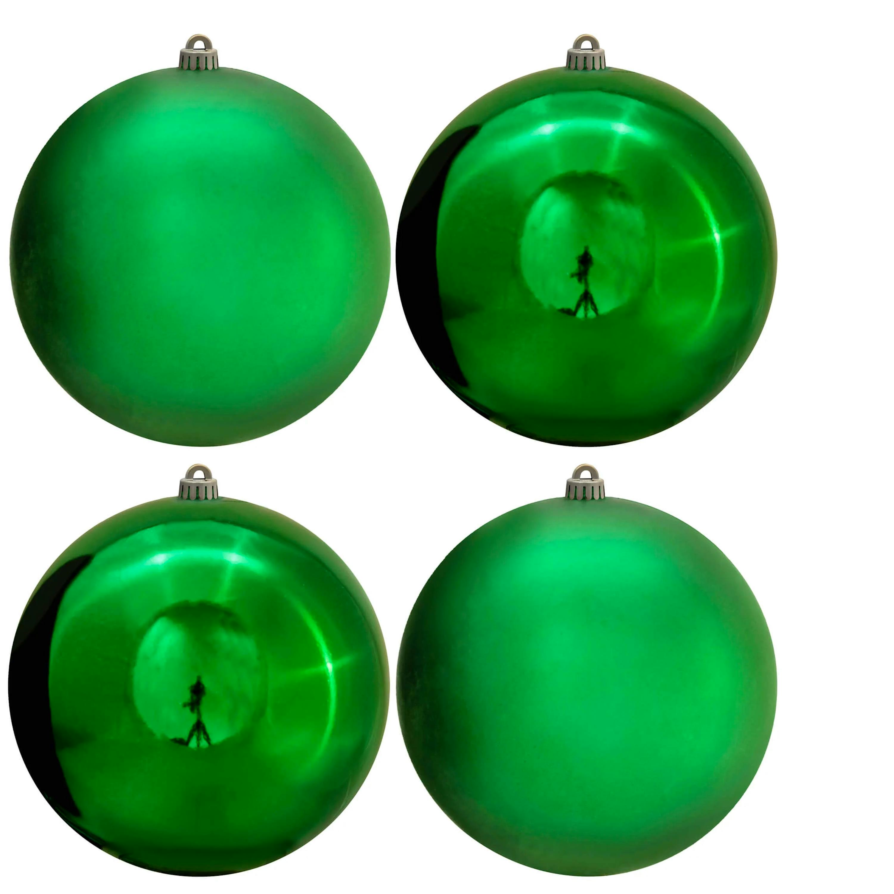 Christmas Tree World 25cm Bauble Set Shiny/Matt (4 pc) - Green