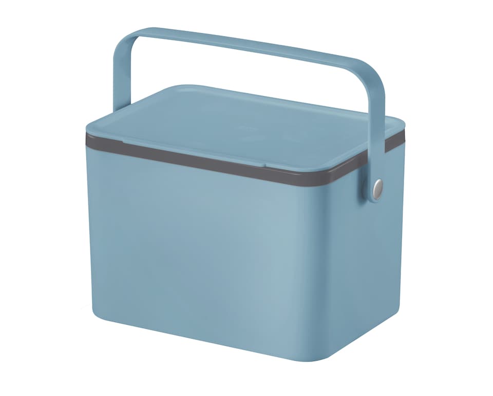 image 1 of EKO Food Waste Compost Bin, Kitchen Countertop Food Waste Caddy, Titanium Blue, 4 Litre