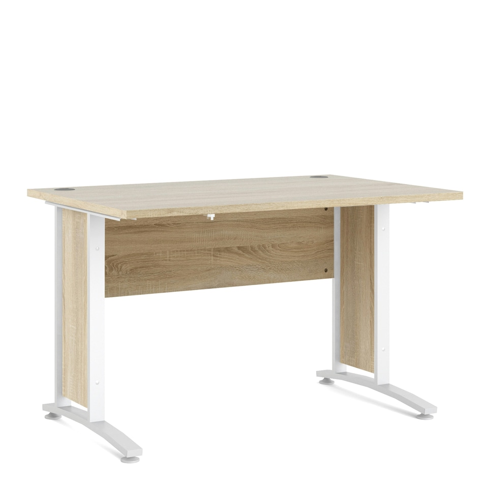 image 1 of Prima Desk 120cm in Oak with White Legs